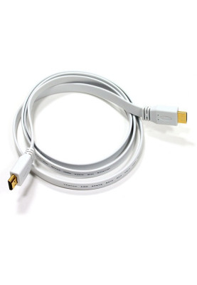 Кабель HDMI M-M, 5.0 м, V1.4, 4K 30Hz, плаский, білий