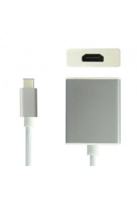 Перехідник USB3.1 Type-C --> HDMI (F), сріблястий