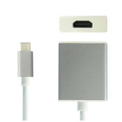 Перехідник USB3.1 Type-C --> HDMI (F), сріблястий