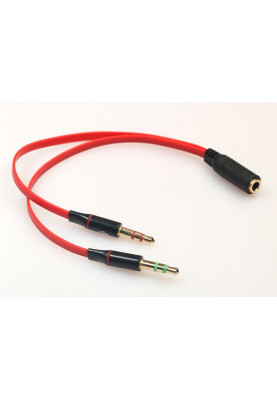 Перехідник аудіо Jack 3.5mm F 4pin -> 2 Jack 3.5mm M (Audio+MIC)