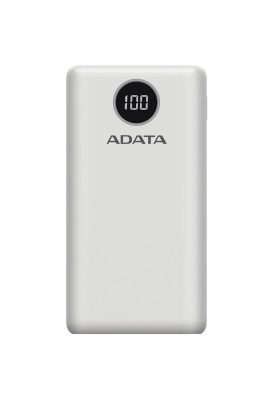 УМБ ADATA 20000 mAh 20W QC 3.0/PD 3.0 USB-C + USB2.0 біла