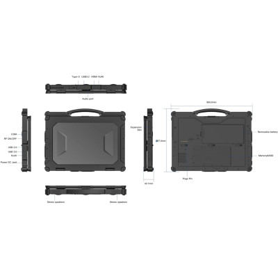 Ноутбук Захищений ноутбук AGN x14A 14"FHD LCD /i5-1235U/ 16G+512SSD/IP65 MIL-STD-810H Black (AGN_x14A_i5_12Th_16_512)