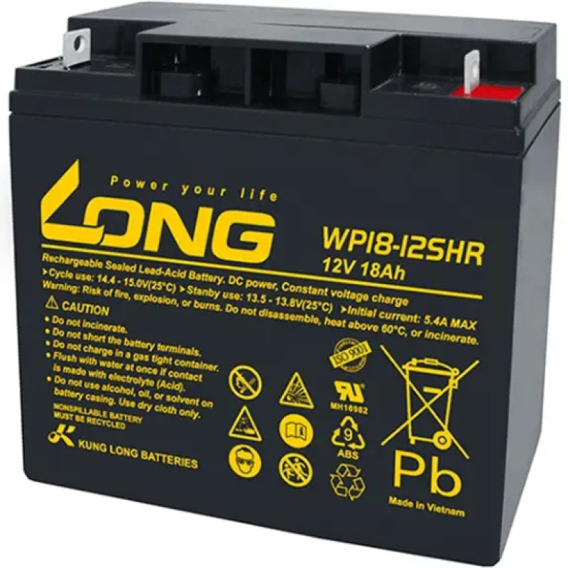 Акумуляторна батарея Long 12V, 18 Ah, WP18-12SHR