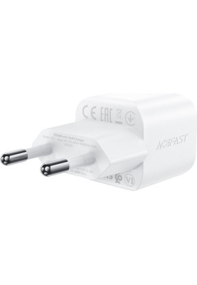 Зарядний пристрій USB-C 30W Gan A77 mini + USB-C cable Fast Charger White Acefast