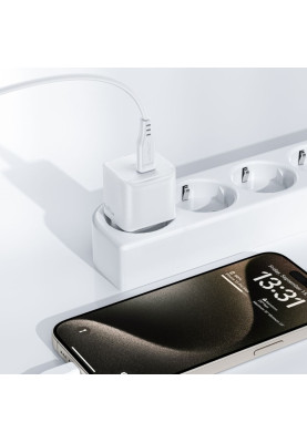 Зарядний пристрій USB-C 30W Gan A77 mini + USB-C cable Fast Charger White Acefast