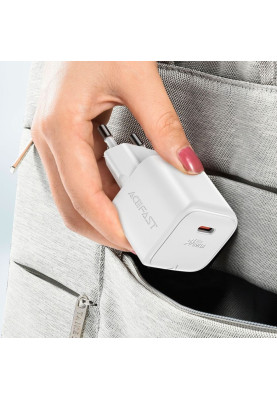 Зарядний пристрій USB-C 30W Gan A77 mini + USB-C cable Fast Charger White Acefast