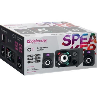 Акустична система 2.1 Defender G11 11Вт Bluetooth/RGB/FM/TF/USB/AUX