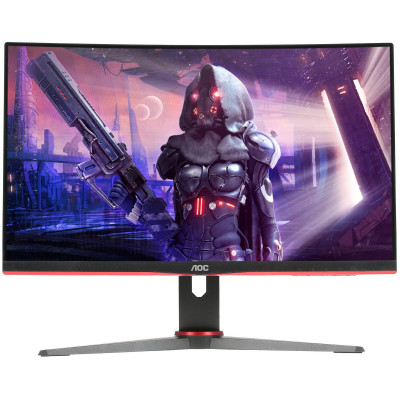 TFT 23.6" AOC C24G2AE/BK, VA, 165Гц, вигнутий, D-SUB, DP, HDMI x 2, колонки, чорний