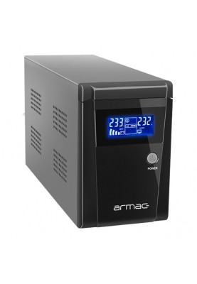 ДБЖ Armac OFFICE O/1000F/LCD, Line Interactive 1000VA/650W, 3хSchuko, USB-B LCD Metal Case