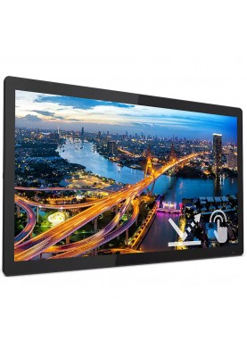 Монітор TFT 21,5" Philips 222B1TFL, IPS, 75Гц, сенсорний, D-Sub, HDMI, DP, USB-hub, HAS, чорний