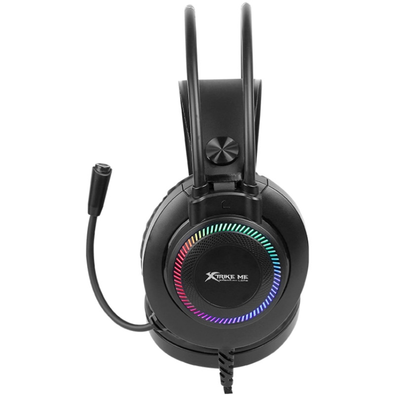 Ігрова гарнітура XTRIKE ME GH-509, USB+3.5мм, 7 режимів RGB, кабель 2м, чорна