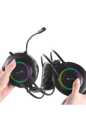 Ігрова гарнітура XTRIKE ME GH-509, USB+3.5мм, 7 режимів RGB, кабель 2м, чорна