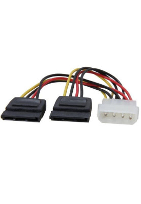 Кабель живлення Molex 4 pin-2 x SATA power Female