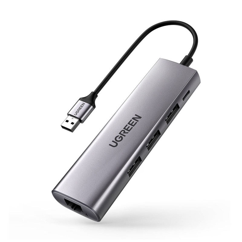 Хаб USB 3.0 --> 3xUSB 3.0/RJ45/Micro USB CM266 Gray Ugreen