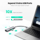 Хаб USB 3.0 --> 3xUSB 3.0/RJ45/Micro USB CM266 Gray Ugreen