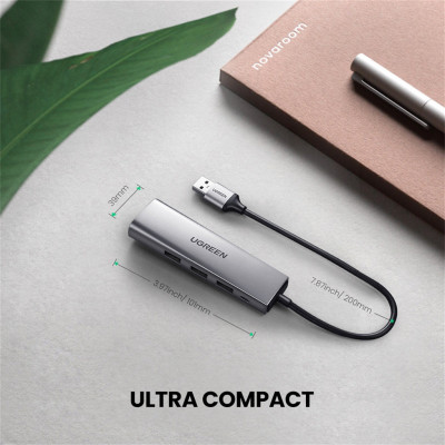 Хаб USB 3.0 --> 3xUSB 3.0/RJ45/Micro USB CM266 Gray Ugreen