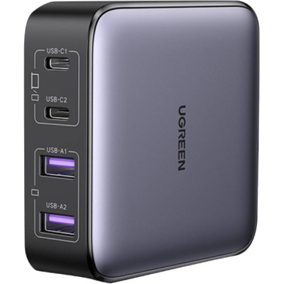 Зарядний пристрій 4xUSB 65W (2хUSB-C+2xUSB-A) Gan CD327 Ugreen Desktop Fast Charger