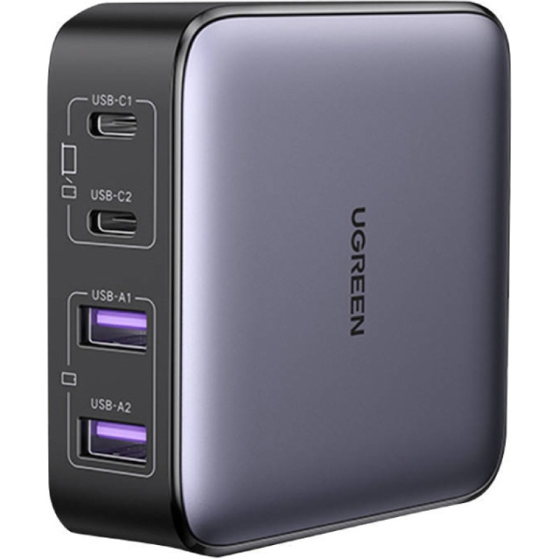 Зарядний пристрій 4xUSB 65W (2хUSB-C+2xUSB-A) Gan CD327 Ugreen Desktop Fast Charger