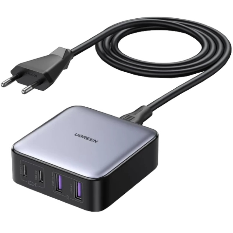 Зарядний пристрій 4xUSB 65W (2хUSB-C+2xUSB-A) Gan CD327 Ugreen Desktop Fast Charger