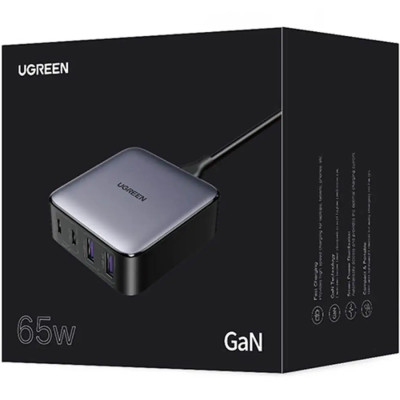 Зарядний пристрій 4xUSB 65W (2хUSB-C+2xUSB-A) Gan CD327 Ugreen Desktop Fast Charger
