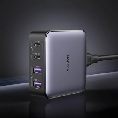 Зарядний пристрій 4xUSB 65W (2хUSB-C+2xUSB-A) Gan CD327 Ugreen Desktop Fast Charger
