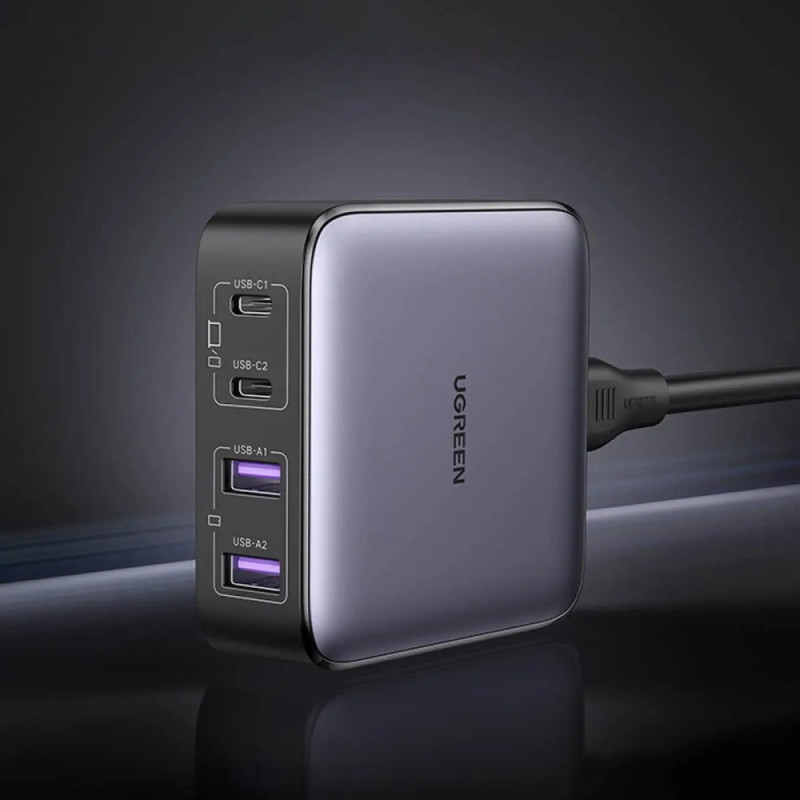 Зарядний пристрій 4xUSB 65W (2хUSB-C+2xUSB-A) Gan CD327 Ugreen Desktop Fast Charger