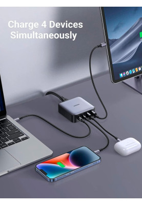 Зарядний пристрій 4xUSB 65W (2хUSB-C+2xUSB-A) Gan CD327 Ugreen Desktop Fast Charger