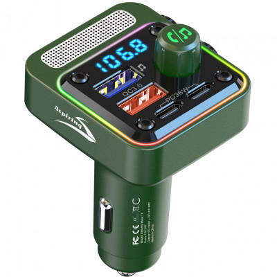 автомобільний FM-трансміттер Aspiring Wave 11 54W PD LED/Bluetooth//QC3.0, 2хUSB-C 36W автомобільний FM-трансміттер Aspiring Wave 11 54W PD LED/Bluetooth//QC3.0, 2хUSB-C 36W