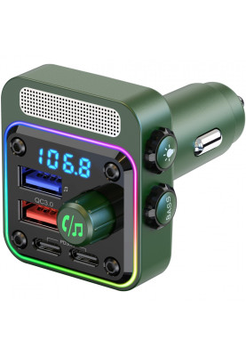 автомобільний FM-трансміттер Aspiring Wave 11 PD 54W LED/Bluetooth//QC3.0, 2хUSB-C 36W