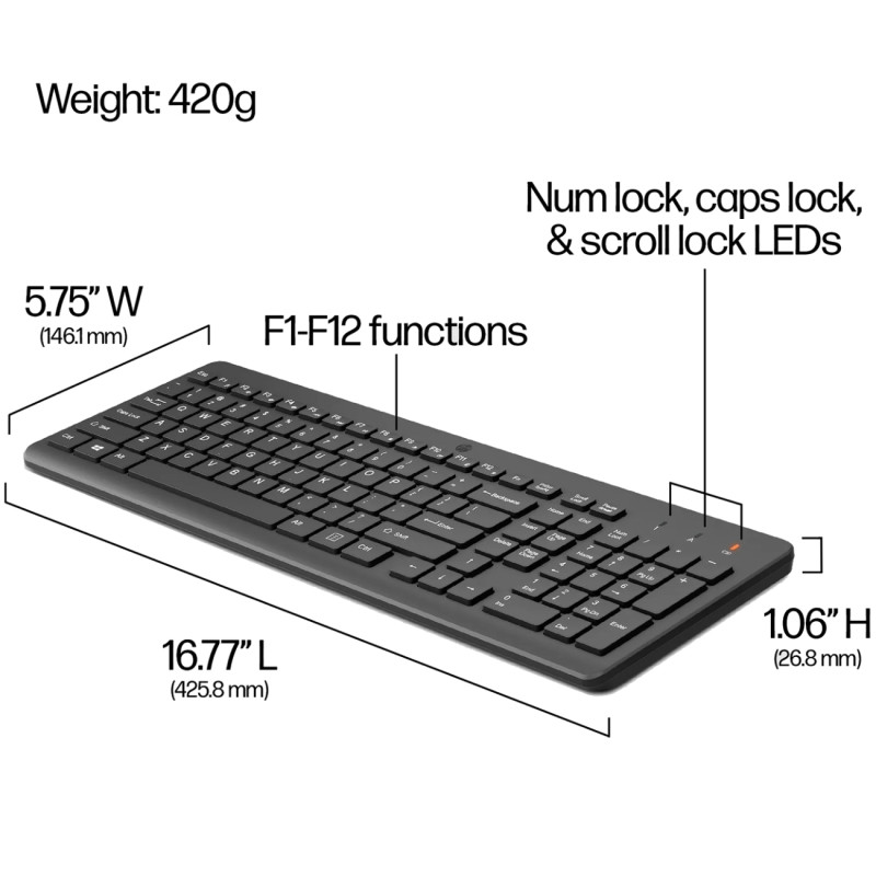 Комплект бездротовий HP 330 мишка і клавіатура Combo, чорний