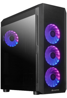 Корпус Chieftec SCORPION 4 GL-04B-OP 4x120mm A-RGB, ATX, без БЖ, Black