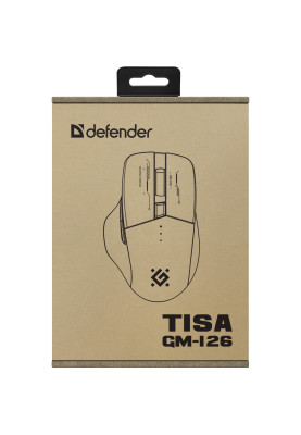 Мишка Defender Tisa GM-126, бездротова, ігрова, 1600 dpi., 7кн., 400 mAh, синьо-біла