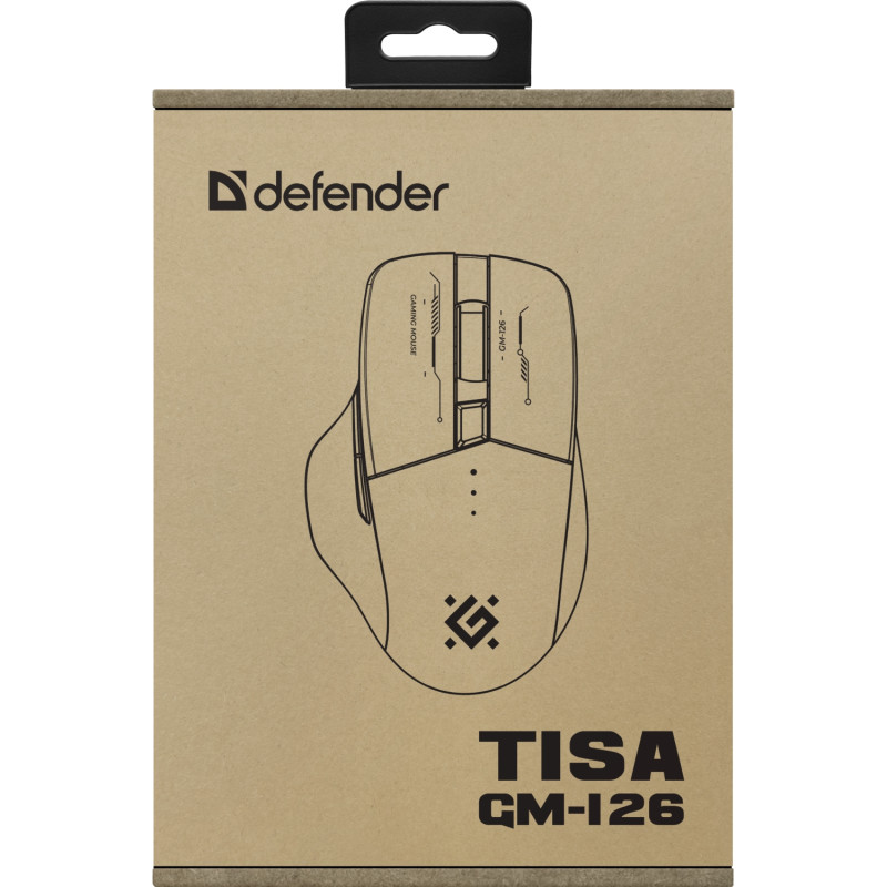 Мишка Defender Tisa GM-126, бездротова, ігрова, 1600 dpi., 7кн., 400 mAh, синьо-біла