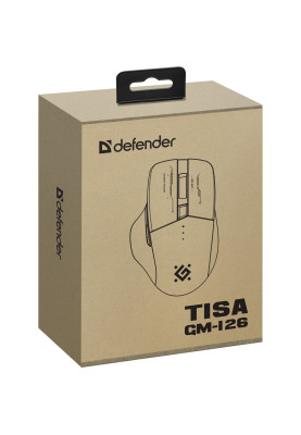 Мишка Defender Tisa GM-126, бездротова, ігрова, 1600 dpi., 7кн., 400 mAh, синьо-біла