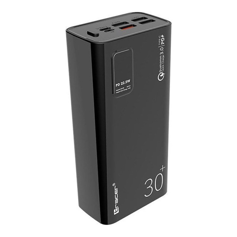 Повербанк Tracer Modi 30000 mAh QC 3.0, 22,5W + PD20W SCP,Vooc, 4xUSB-A, USB-C (Out)+microUSB