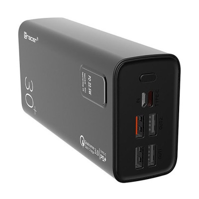 Повербанк Tracer Modi 30000 mAh QC 3.0, 22,5W + PD20W SCP,Vooc, 4xUSB-A, USB-C (Out)+microUSB