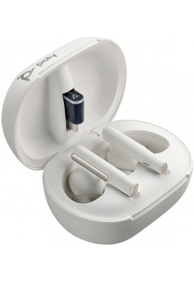 Навушники з мікрофоном Poly TWS Voyager Free 60+ Earbuds + BT700C + TSCHC White