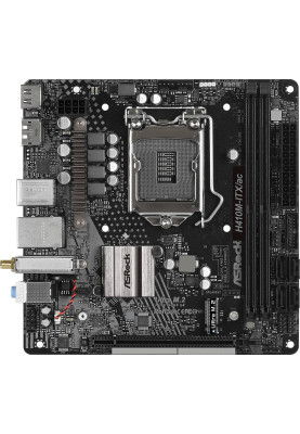 ASRock H410M-ITX/AC (1200/H410, 2*DDR4, 1xPCIex16, HDMI/DP, 4xSATAІІІ, M.2, GLan, WiFi, 7.1ch,mITX)