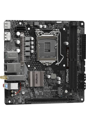 ASRock H410M-ITX/AC (1200/H410, 2*DDR4, 1xPCIex16, HDMI/DP, 4xSATAІІІ, M.2, GLan, WiFi, 7.1ch,mITX)