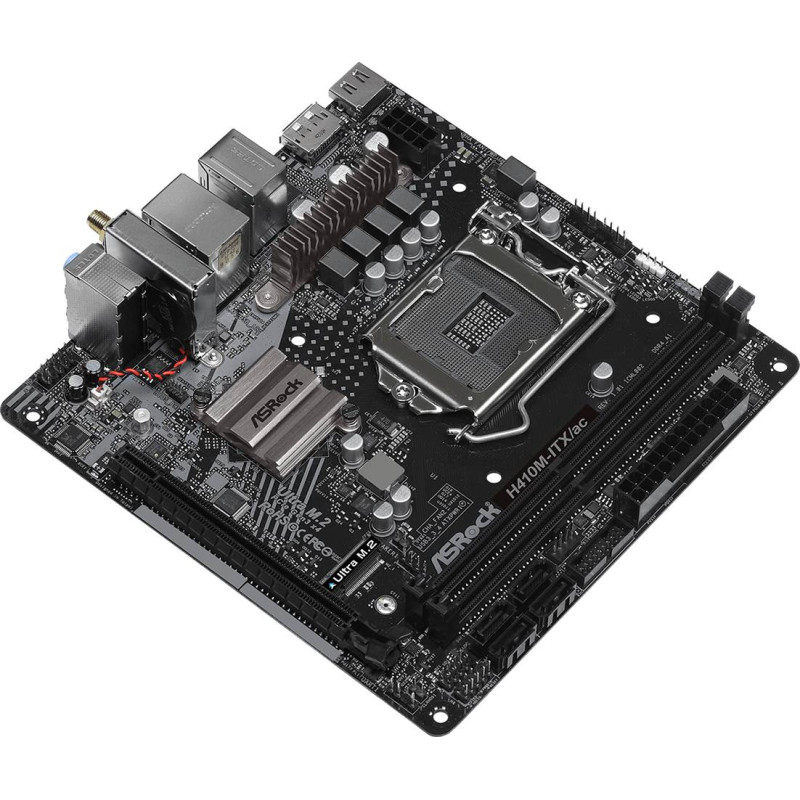 ASRock H410M-ITX/AC (1200/H410, 2*DDR4, 1xPCIex16, HDMI/DP, 4xSATAІІІ, M.2, GLan, WiFi, 7.1ch,mITX)