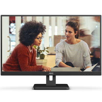 Монітор TFT 23.8" AOC 24E3UM, VA, 75Гц, D-Sub, HDMI, DP, USB-hub, колонки, чорний