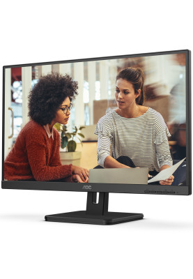 Монітор TFT 23.8" AOC 24E3UM, VA, 75Гц, D-Sub, HDMI, DP, USB-hub, колонки, чорний