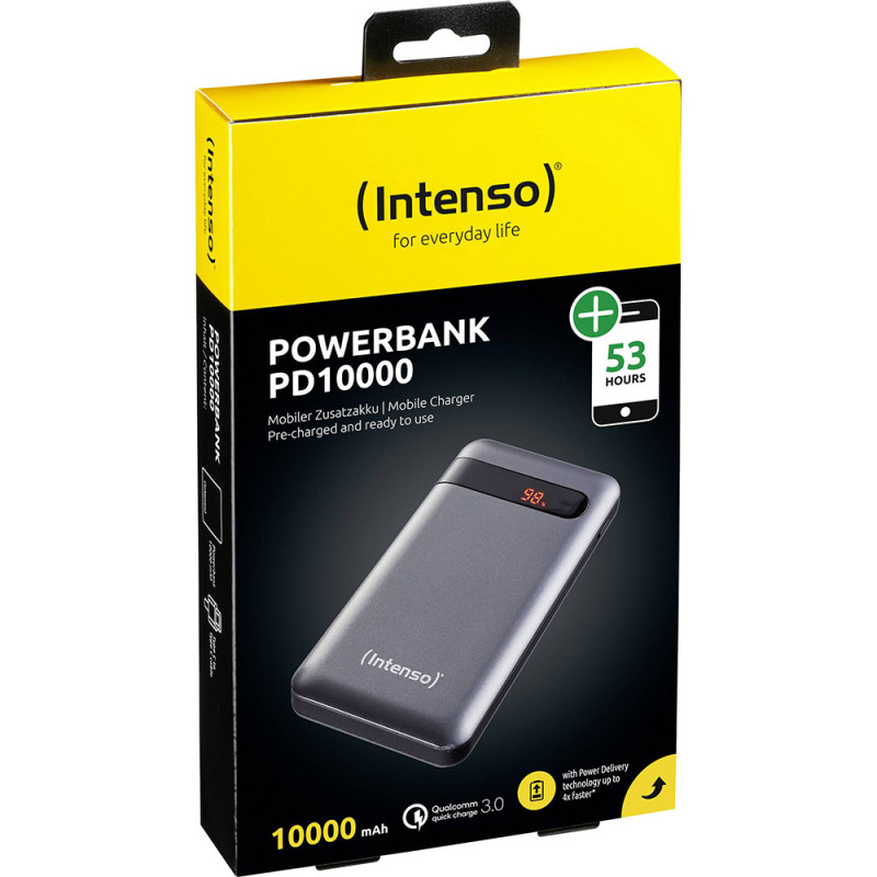 Повербанк Intenso PD10000 3A QC3.0 10000mAh, USB-C Out Li-pol сірий (7332330)