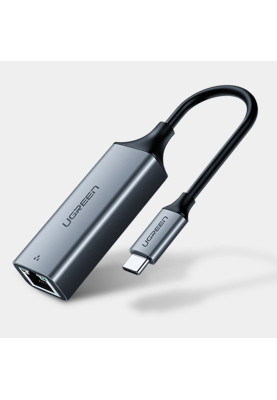 Перехідник USB 3.1 Type-C --> Ethernet RJ45 1000 Mb CM199 UGREEN Косм. Сірий