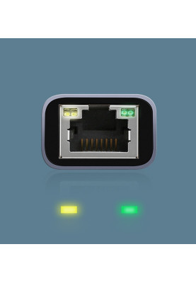 Перехідник USB 3.1 Type-C --> Ethernet RJ45 1000 Mb CM199 UGREEN Косм. Сірий