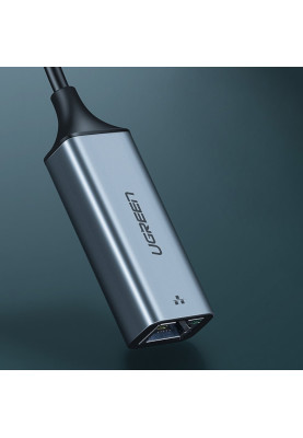 Перехідник USB 3.1 Type-C --> Ethernet RJ45 1000 Mb CM199 UGREEN Косм. Сірий