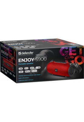 Акустична система 1.0 Defender Enjoy S900 Red 10W BT/FM/TF/USB/AUX