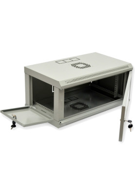 Шафа навісна 19", 4U, 600x350x284 мм (Ш*Г*В), економ, акрилове скло, сіра