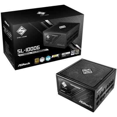 БЖ 1000W ASRock SteelLegend SL-1000G ATX 3.1 135mm, 80+ Gold, Fully Modular, Retail