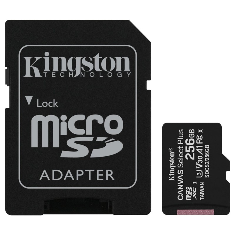 Пам'ять Memory card Secure Digital Micro256GB Kingston Canvas Select Plus SDXC UHS-1 U1 V10 A1 Class 10, Retail